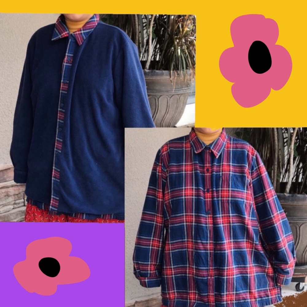 VTG Reversible Jacket Flannel Fleece L.L Beans